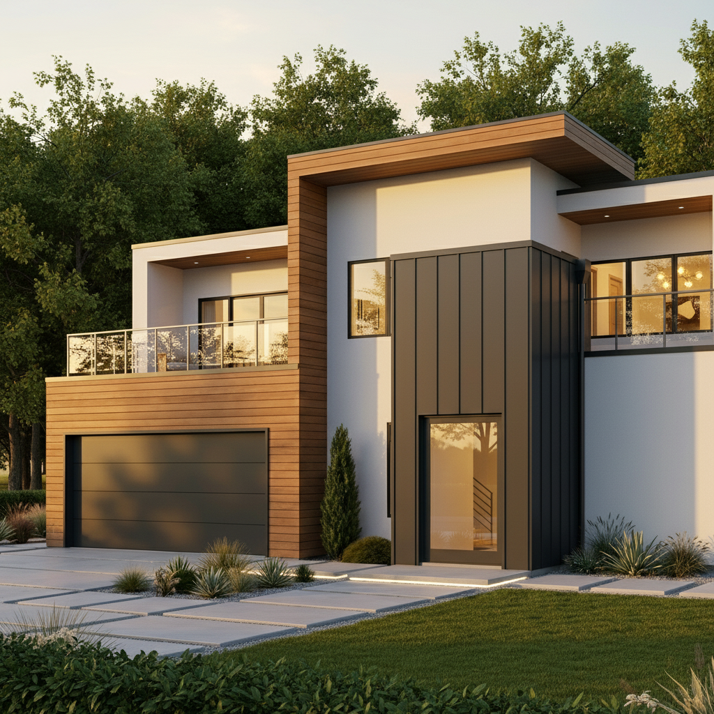 Architectural visualization of a modern luxury home